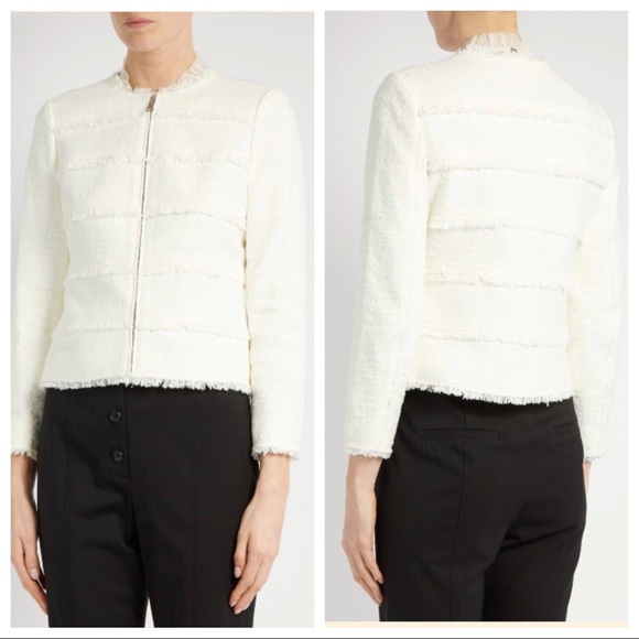 Rebecca Taylor Jackets & Blazers - Rebecca Taylor Collarless Cotton-blend Tweed